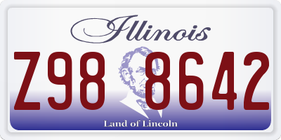 IL license plate Z988642