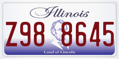 IL license plate Z988645