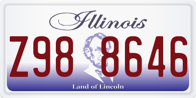 IL license plate Z988646