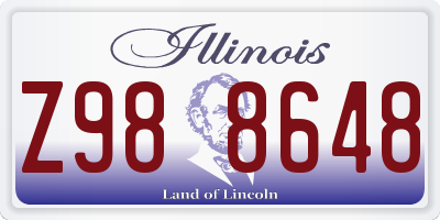 IL license plate Z988648