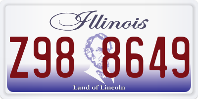 IL license plate Z988649