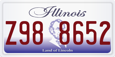 IL license plate Z988652