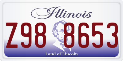 IL license plate Z988653