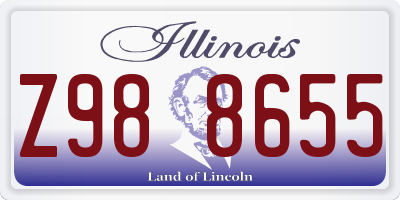 IL license plate Z988655