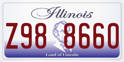 IL license plate Z988660