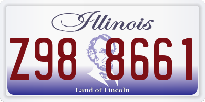 IL license plate Z988661