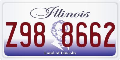 IL license plate Z988662