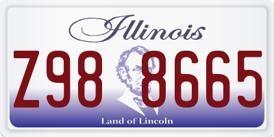 IL license plate Z988665