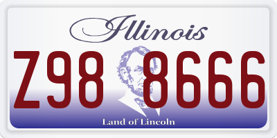 IL license plate Z988666