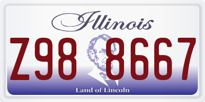 IL license plate Z988667