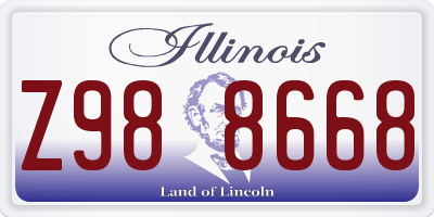 IL license plate Z988668