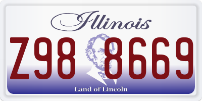 IL license plate Z988669