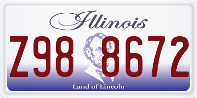 IL license plate Z988672