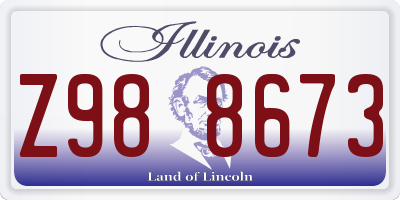 IL license plate Z988673