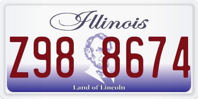 IL license plate Z988674