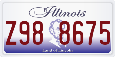 IL license plate Z988675