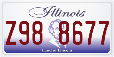 IL license plate Z988677