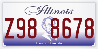 IL license plate Z988678