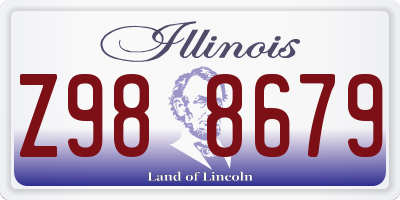 IL license plate Z988679