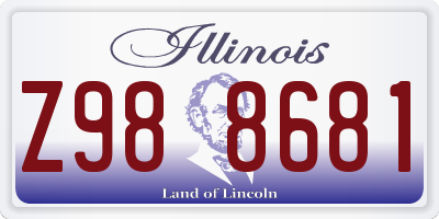 IL license plate Z988681