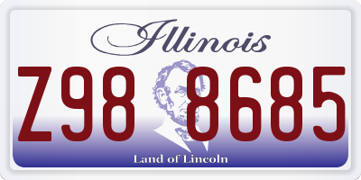 IL license plate Z988685