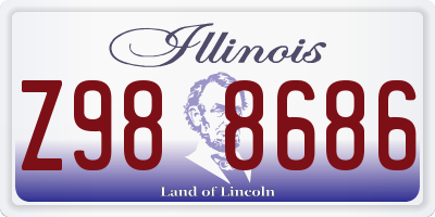 IL license plate Z988686