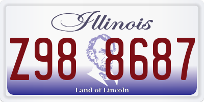 IL license plate Z988687