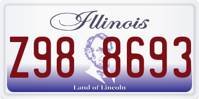 IL license plate Z988693