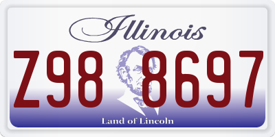 IL license plate Z988697