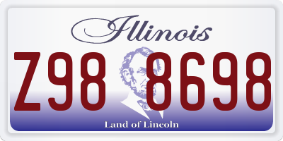 IL license plate Z988698