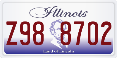 IL license plate Z988702