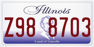 IL license plate Z988703