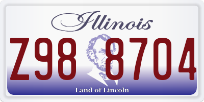 IL license plate Z988704