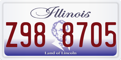 IL license plate Z988705