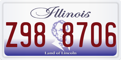 IL license plate Z988706