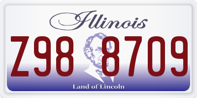 IL license plate Z988709