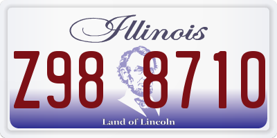 IL license plate Z988710