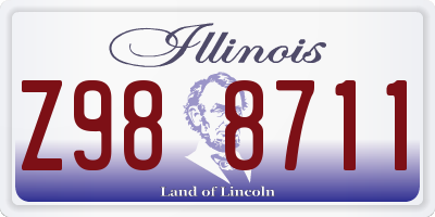 IL license plate Z988711