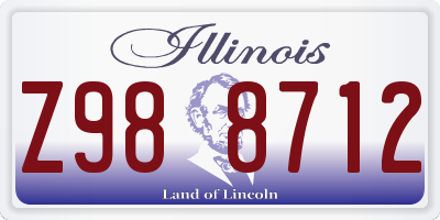 IL license plate Z988712