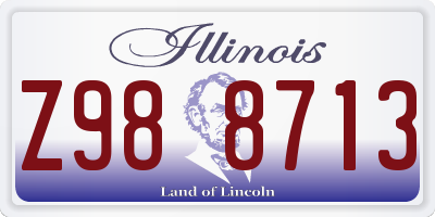 IL license plate Z988713