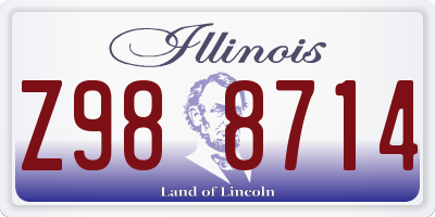 IL license plate Z988714