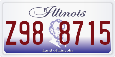 IL license plate Z988715