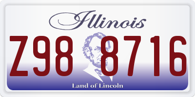 IL license plate Z988716