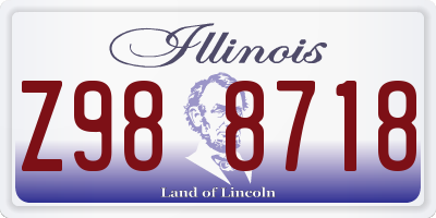 IL license plate Z988718