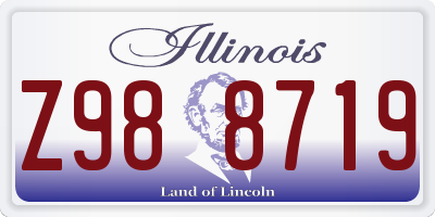 IL license plate Z988719