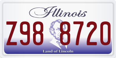 IL license plate Z988720