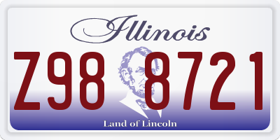 IL license plate Z988721