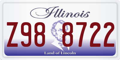 IL license plate Z988722