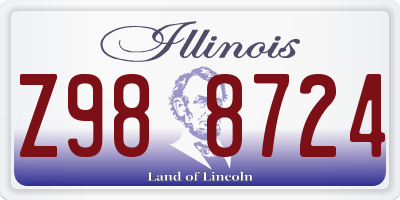 IL license plate Z988724