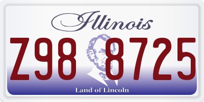 IL license plate Z988725